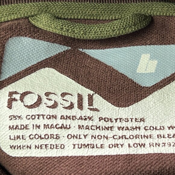 Fossil Ireland Zip Up Jacket Brown Green Mens Large - Picture 4 of 7